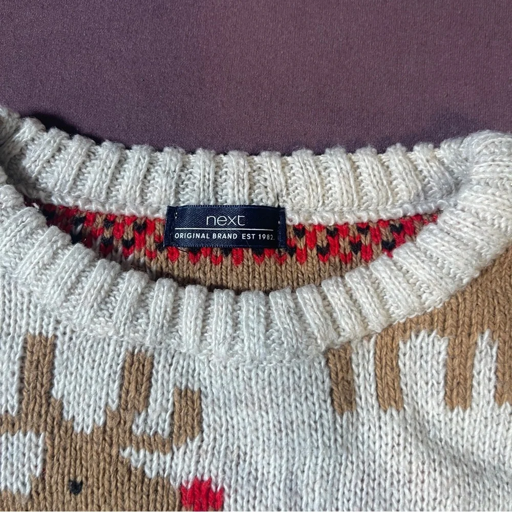 NEXT Christmas Sweater - Kids Size 2-3 years Toddler Knit Holiday Picture - Picture 3 of 8